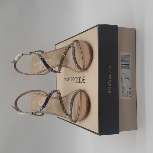 1288- BCBGENERATION Joliny Tan Rainbow Colors Women's Sandals Size 6.5 M NWT - Picture 7 of 10
